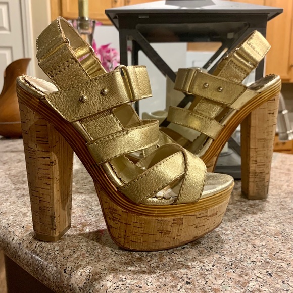 bebe cork heels